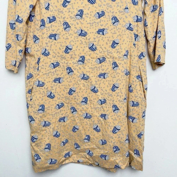 Modcloth Size M Emily And Fin Popcorn Printover Three Quarter Sleeve Shift Dress - Picture 5 of 10